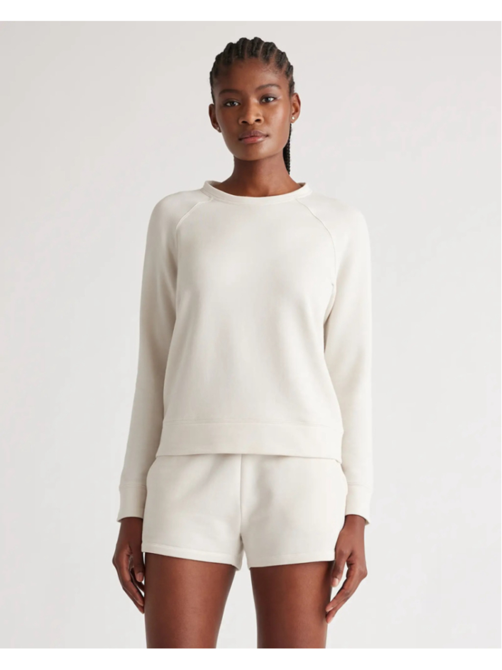 Women's Quince SuperSoft Fleece Crew Off-White Size Medium